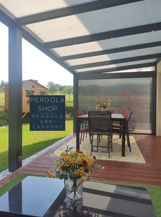 abri de terrasse toiture fixe prêt à poser Drumettaz Clarafond